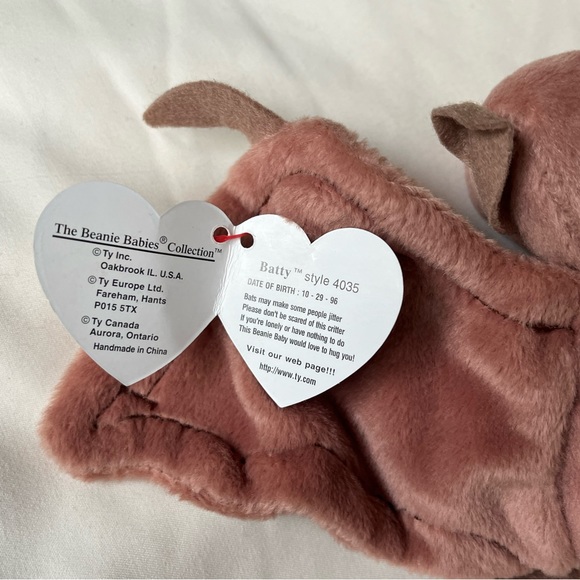 Ty Beanie Baby "BATTY" the Bat. 1996 RARE MINT ORIGINAL Retired With PVC Pellets - Picture 6 of 9